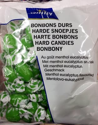Bonbons durs au goût menthol eucalyptus