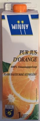 Pur jus d'orange flash pasteurisé réfrigéré