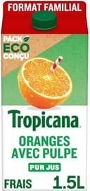 Tropicana Pure premium oranges pressées avec pulpe format familial 1,5 L