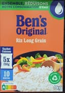 Riz long grain en sachet cuisson rapide