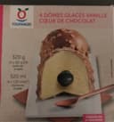4 dômes glacés vanille coeur chocolat