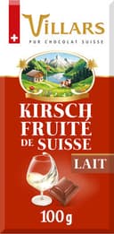 Chocolat Villars Lait Liqueur Kirsch Fruité de Suisse 100g