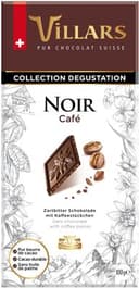 Tablette de chocolat noir suisse dégustation pépites de café