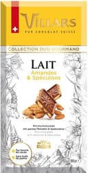 Tablette de chocolat au lait Suisse avec morceaux d'amandes et spéculoos
