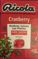 Ricola Cranberry Bonbons suisses aux plantes