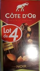 Tablette de chocolat noir aux amandes entières