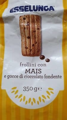 Frollini con mais e gocce di cioccolato fondente