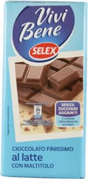 Cioccolato vivi bene selex al latte senza zucchero