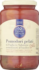 Tomates entière pelées aromatisées au basilic