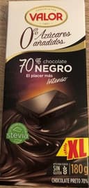 0% Chocolate Negro 70%, Stevia