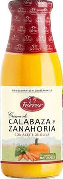 Crema de calabaza y zanahoria con aceite de oliva