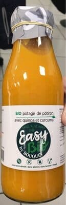 Bio potage de potiron avec quinoa et curcuma