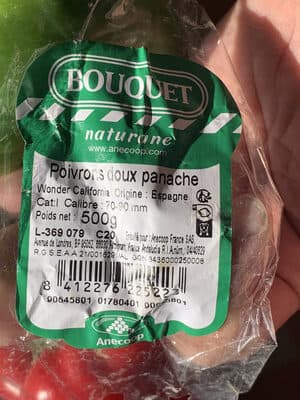 3 poivrons (rouge, vert, jaune), cat 1
