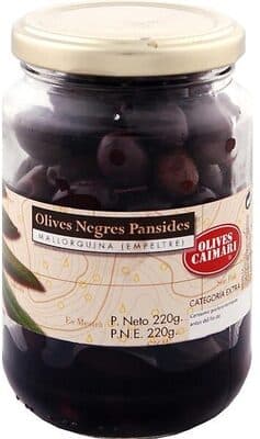 Aceitunas negras pansidas mallorquina frasco 250 g