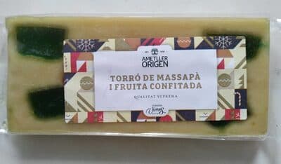 Turrón de massapan y fruta confitada