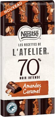 70% Noir intense Amandes Caramel