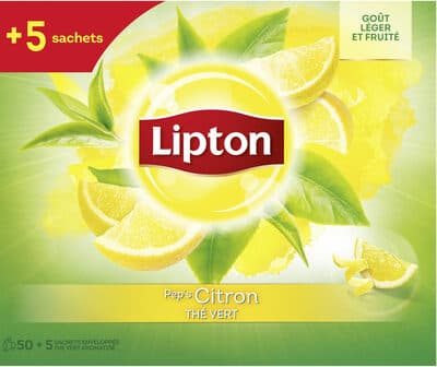 Lipton Thé Vert Citron 50+5 Sachets