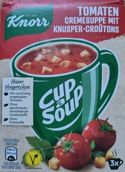 Cup a Soup, Tomaten Cremesuppe mit Knusper-Croûtons