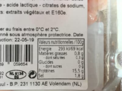 100G Crevette Rose Jumbo Decortiquee