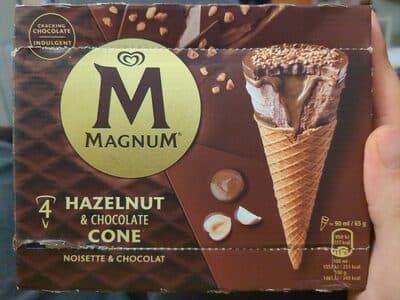 4 Cônes Noisette et Chocolat