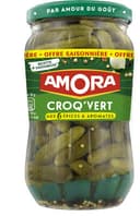 AMORA Croq'Vert Cornichons Fin aux 6 Epices & Aromates - Offre Saisonnière - 350g