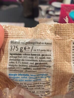 Albert Heijn Muesli Appel Kaneel Gedroogd Fruit Rozijnen