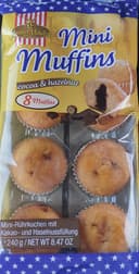 Mini Muffins Cacao & Hazelnut 8er 240g Blister Meister Moulin