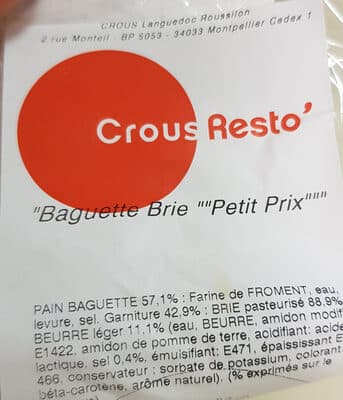 Baguette Brie "Petit Prix"
