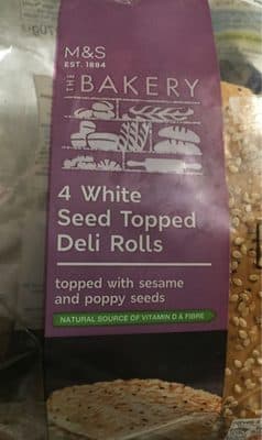4 White Seed Topped Deli Rolls