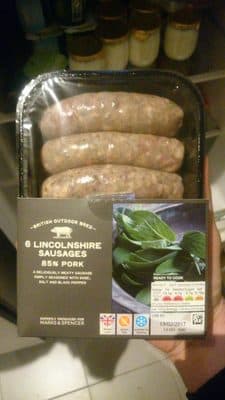 6 Lincolnshire Sausages
