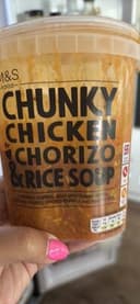 Chiken, chorizo and rice soup