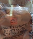 4 Salted Caramel and Chocolate Hot Cross Buns