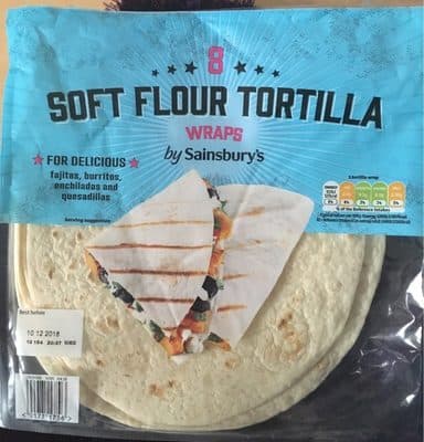 8 Soft Flour Tortilla Wraps