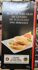 Bloc de foie gras de canard du sud-ouest avec morceaux