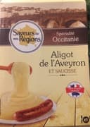Aligot de l'aveyron et saucisse