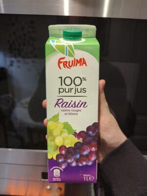 100% pour jus raisins rouges et blancs