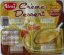 Crème dessert saveur vanille sur lit de caramel