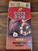Chocolat côte d'or noir noisettes entières