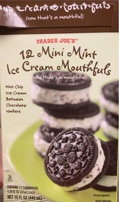 12 mini mint ice cream mouthfuls
