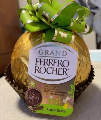 Hollow Milk Chocolate and Hazelnut Ornament
