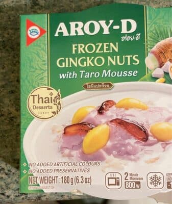 Frozen gingko nuts with taro mousse