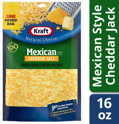 Mexican style shredded cheddar jack