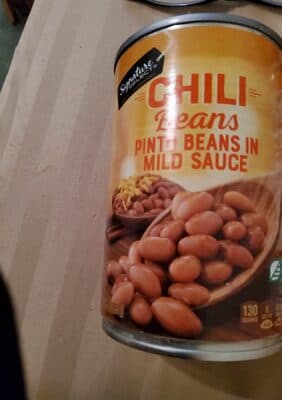 Chili pinto beans in mild sauce, chili