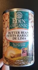 Butter Beans, No Salt Added, Organic
