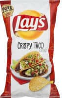 Crispy taco flavored potato chips