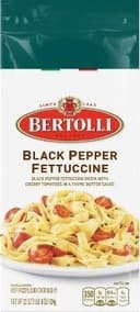 Black pepper fettuccine pasta with cherry tomatoes