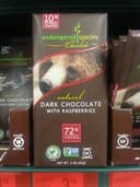 Natural dark chocolate with raspberries