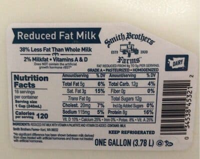 Reduced Fat Milk