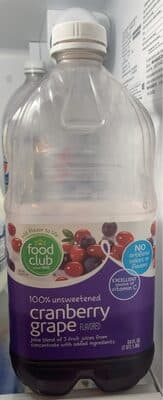 100% Unsweetened Cranberry Grape Flavored Juice