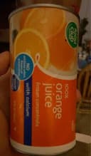 100% Orange Juice Frozen Concentrate With Calcium